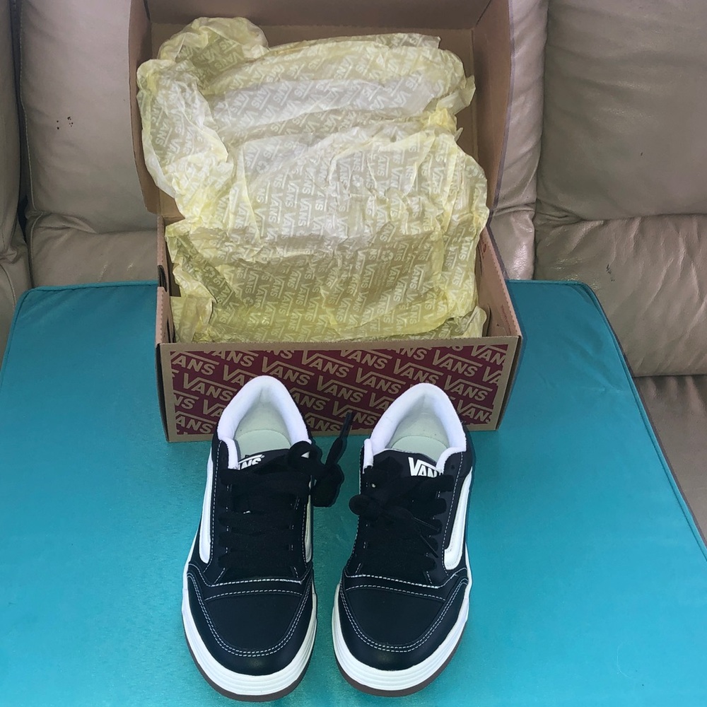 Vans Black and White Low-Top Skate Sneakers